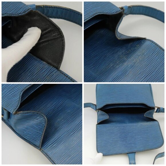 LOUIS VUITTON Epi Cartouchiere MM Shoulder Bag Blue - Picture 13 of 15